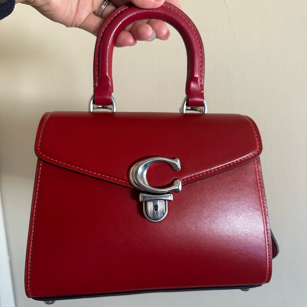 Coach Sammy Top Handle Bag in Red With Dragon Charm Lunar - Limited Edition